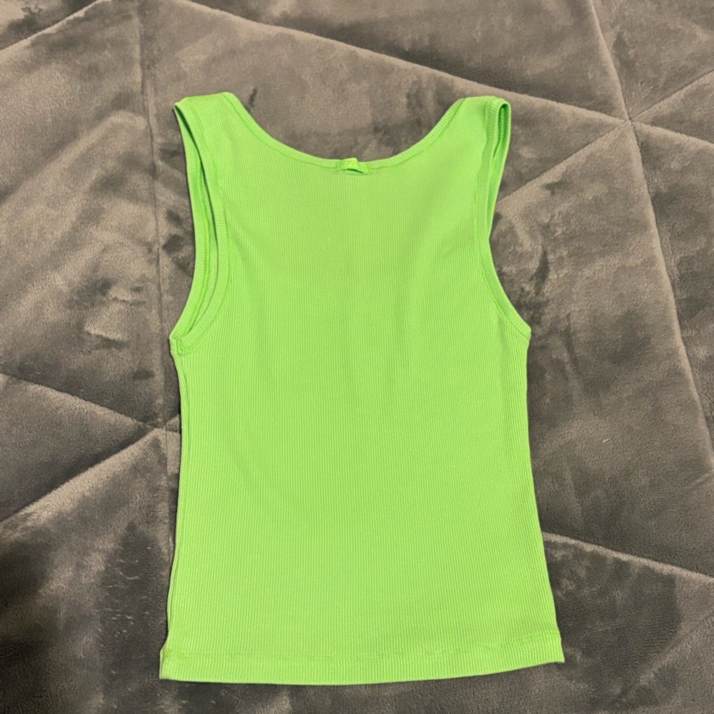 LIMITED EDITION SKIMS cotton ribbed tank top neon green. New with tags!